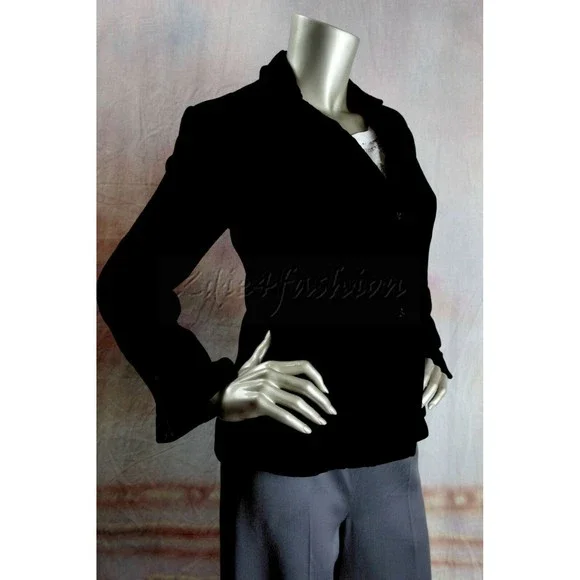 $4600 NWT CHADO Ralph Rucci Black Super Soft Velvet Jacket 6